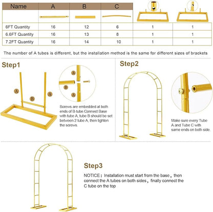 2 Pack Wedding Arch Backdrop Stand Metal Frame - Image 8