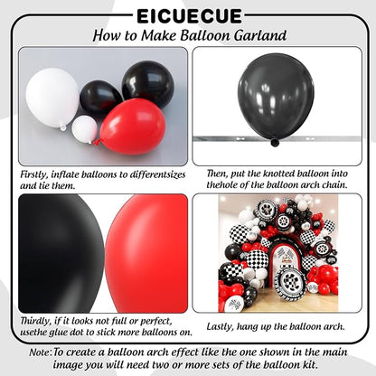 Race Car Balloon Arch Kit -153Pcs Different Size Balloons and Tire Flags - Image 3