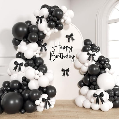 155pcs Black and White Balloon Arch Kit by GIZIUXNE