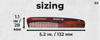 #62 Handmade Wide Narrow Tooth Comb Tortoise Havana Acetate Thick Coarse Curly Thin Fine Straight Hair Detangling Parting Grooming Teasing Hair Styling Hairdresser Barber Hairdressing Wet Dry