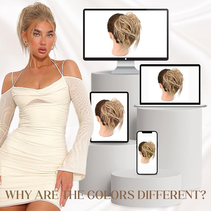 HMD Tousled Updo Messy Bun Hair Piece Hair Extension Ponytail With Elastic Rubber Band Updo Bun Synthetic Hairpieces for Women
