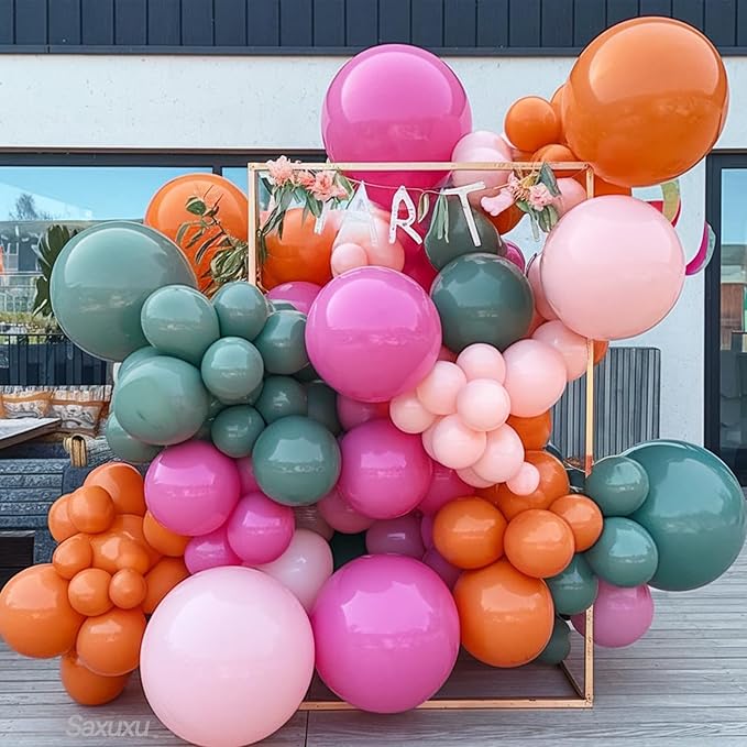Tropical Balloons Arch Kit, Hawaiian Balloon Garland Arch Kit, Hot Pink Green - Image 4