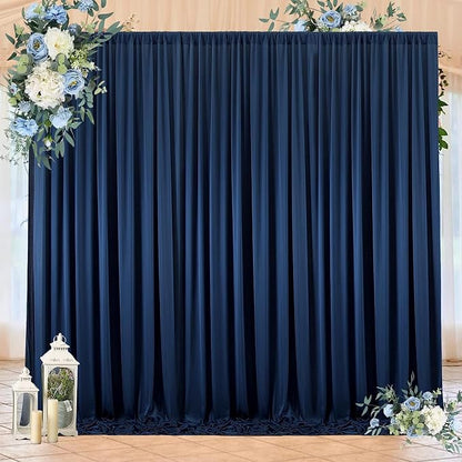 50ftx10ft Wrinkle Free Navy Blue Backdrop Curtains - Image 6