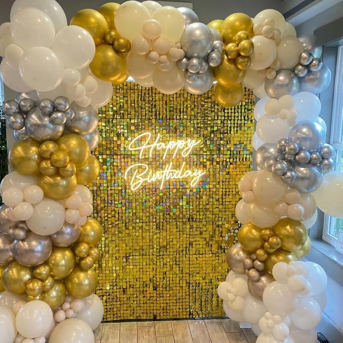Gold Shimmer Wall Backdrop, 24 Panels, 6x4 Ft Photo Backdrop | wedding backdrop - Image 4