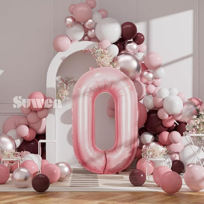 SUWEN 40 Inch Pink Large O Letter Balloons Big Foil Helium A-Z | Jumbo Mylar - Image 3