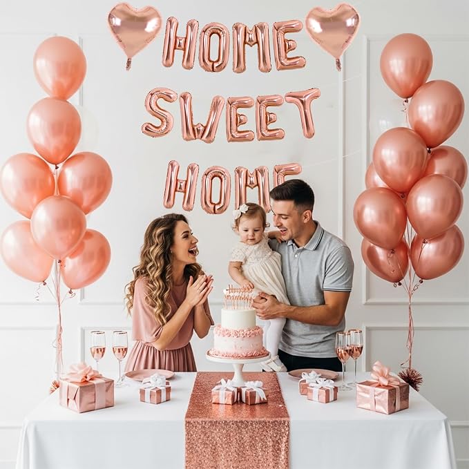 TONIFUL 16 Inch Rose Gold HOME SWEET HOME Letter Balloon - Image 5