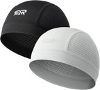 SUNMECI 2 Pcs Cooling Breathable Mesh Skull Cap for Men Women Lightweight Quick Dry Cycling Moto Helmet Hard Hat Liner