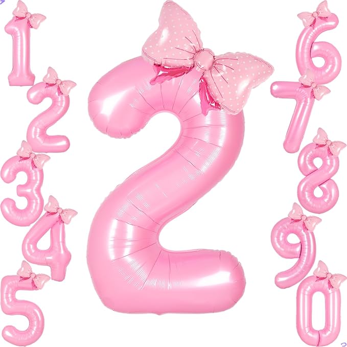 Pink 2 Balloon Number Pink Birthday Decorations by Unknown