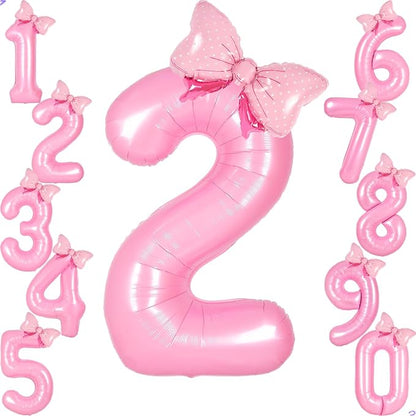 Pink 2 Balloon Number Pink Birthday Decorations by Unknown