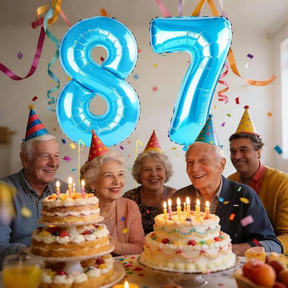 40 Inch Number 87 Balloons for 87th Birthday Party Decorations, 0-100 Jewelry - Image 2