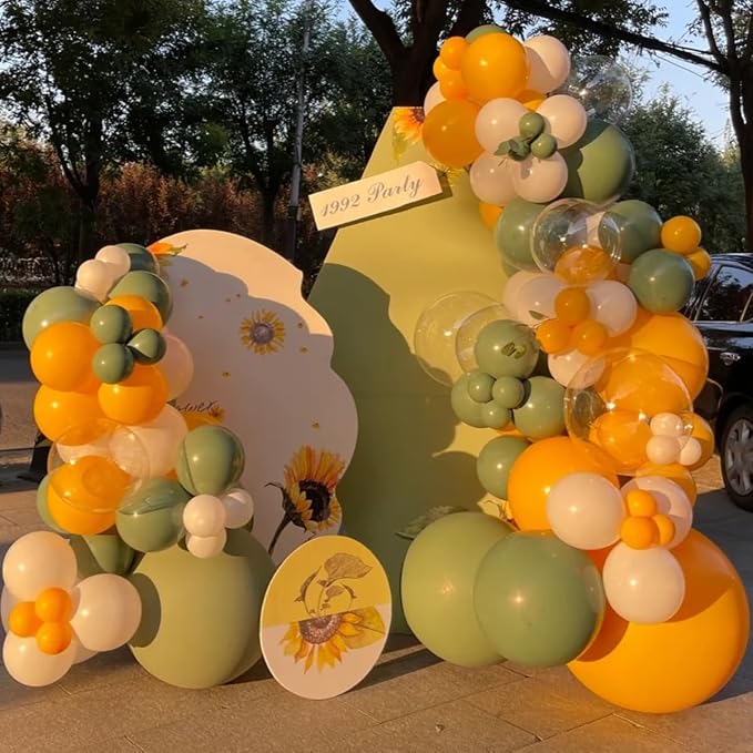 MEBAY Sage Green Orange Balloon Arch Kit - Image 6