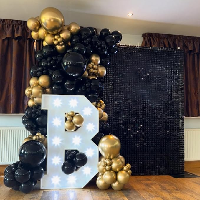 Black and Gold Balloon Arch Kit - Image 5