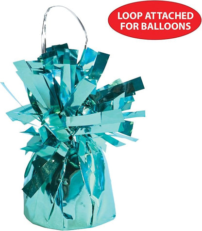 Beistle Metallic Wrapped Balloon Weight – 6 Pack, Light Blue Balloon - Image 6