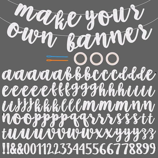 BEISHIDA Glitter White 116 PCS A-Z DIY Letter Banner Kit Make Your Own by Beishida