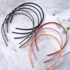 8pcs Thin Skinny Headbands with Teeth, Non-Slip Plain Frosted Headbands for Women, 5mm Plastic Elastic Head Bands for Long Short Straight Curly Hair- 8 Colors
