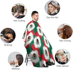 Large Long Salon Gown Cape, Haircut Cloth Apron Cape Cool Mexican Flag Haircut Cloth Wrap Protector for Home Stylists