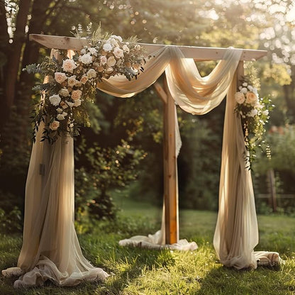 Nude Wedding Arch Draping Fabric Backdrop Drapes Sheer 6 Panels | 28.7"x20FT - Image 5