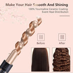 5-in-1 Interchangeable Curling Iron Set - Instant Heat-Up, Ceramic Wands (0.35-1.25 Inch), Beach Waver for Short and Long Hair Styling