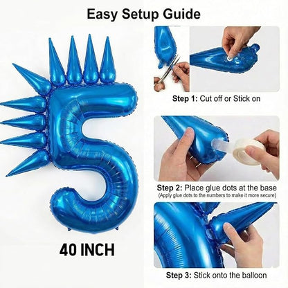 Speed Hedgehog 5th Birthday Balloon Centerpiece Set Royal Blue Red Gold Latex - Image 3