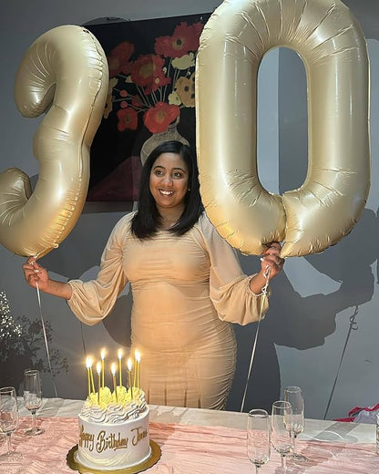 Cream Number 2 Balloon 40 Inch, 2nd Birthday Party Decorations Men Women | Foil - Image 3