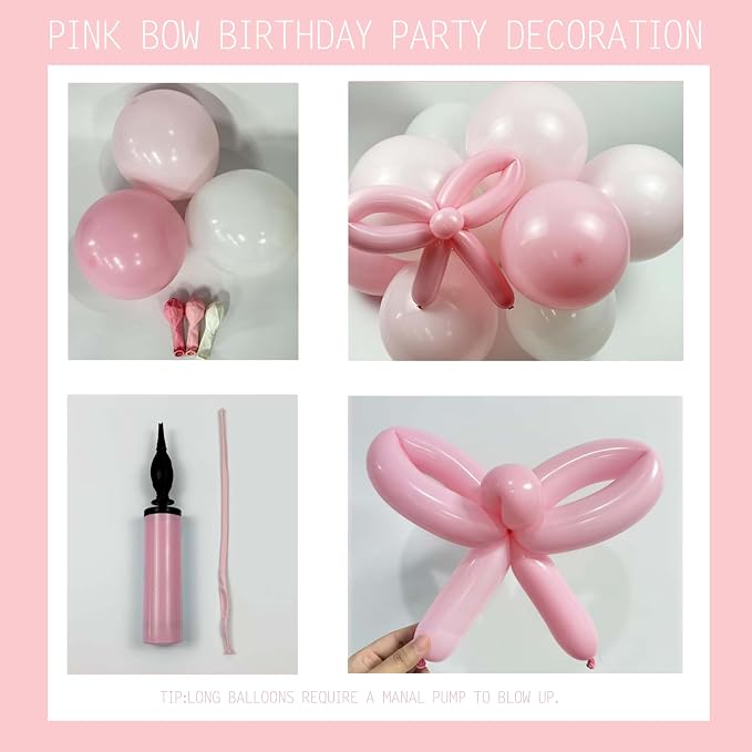 110pcs Coquette Pink Bow Balloon Garland Arch Kit - Image 3
