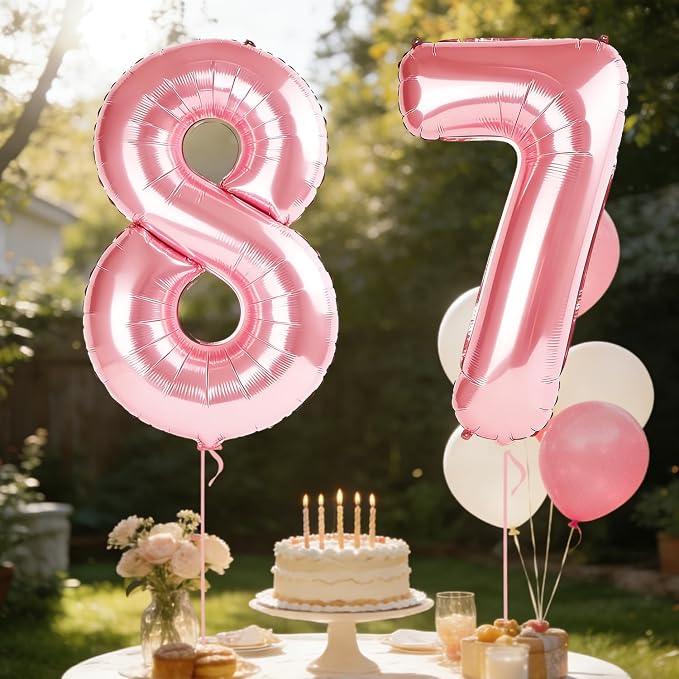 40 Inch Number 87 Balloons for 87th Birthday Party Decorations, 0-100 Jewelry - Image 3
