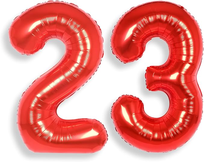 AULE 40 Inch Red 23 Balloon Number Foil 0-9 Birthday Big Numbers | Birthday by AULE