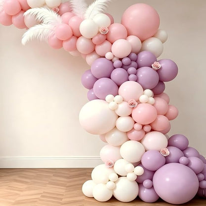 Pink Purple White Balloon Garland Arch Kit, Lavender Pastel Light Purple White - Image 5