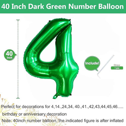 Green Number Balloons, 40 Inch Dark Green Balloon 4.4 Helium Balloon 4th - Image 2