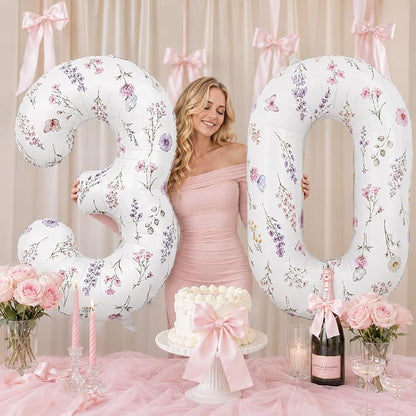 Flower Number 30 Balloons for Wildflower 30th Birthday Party Decorations | 40'' - Image 5