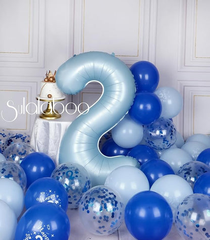 40 Inch Light Blue Number 2 Balloon 0-9 Big Helium Balloons | Large Giant - Image 5