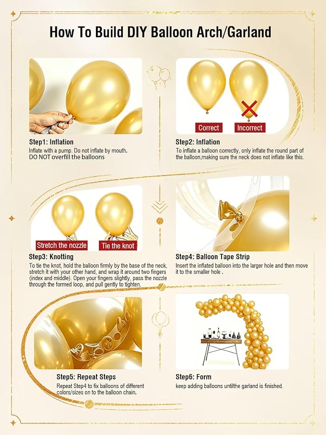 Gold and White Balloons 12 Inch 60 Pcs Metallic Gold Pearl White Latex Confetti - Image 4