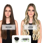 DOORES Clip in Hair Extensions - Ash Brown to Platinum Blonde, 150g 9pcs 16 Inch Remy Human Hair, Natural Silky Straight Thick