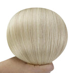 YoungSee Clip in Hair Extensions Real Human Hair Blonde Ombre Clip in Human Hair Extensions Ombre Ash Blonde Mix Platinum Blond Clip on Hair Extension for Women Dyable Remy Hair 120G 7pcs 18Inch