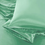 Aormenzy Satin Pillow Cases for Women King Size Set of 2, Mint Green Satin Pillowcase for Hair with Envelope Closure Silky Pillow Covers Wrinkle, Fade Resistant (20x40 Inches)