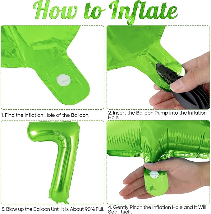 Green Number 7 Balloon 40 Inch, Big Large Foil Helium Number Balloons, Jumbo - Image 7
