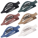 Flat Hair Clips for Women - 6 PCS French Flat Claw Clips Medium Hair Clips for Girls Large Hair Claw Clips for Thick or Thin Hair Strong Hold No Slip Hair Accessories for women (Dark Colorful)
