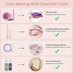 BLITZWAX Brazilian and Bikini Waxing Kit for Women, Hard Wax Warmer for Face, Legs, and Body, At Home Hair Removal Kit, Beginner Friendly, Quick Heating, 6 Packs Wax Beads