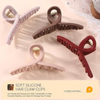 4Pcs Cloud Claw Clips for Women, 4.7 Inch Non-Slip Strong Hold Hair Claws, Unbreakable & Durable TPEE-Silicone Blend, Large Bendable Cozy Hair Clip for Thin/Thick/Curly Hair, All-Day Comfort
