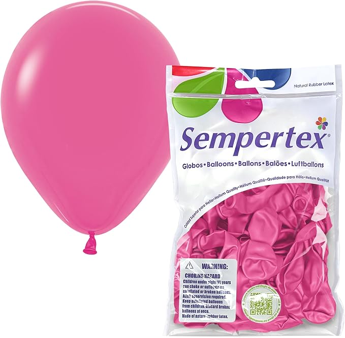 Sempertex Deluxe Fuchsia Balloons, 5 Inch, Graduation, Baby Shower, Anniversary by Sempertex
