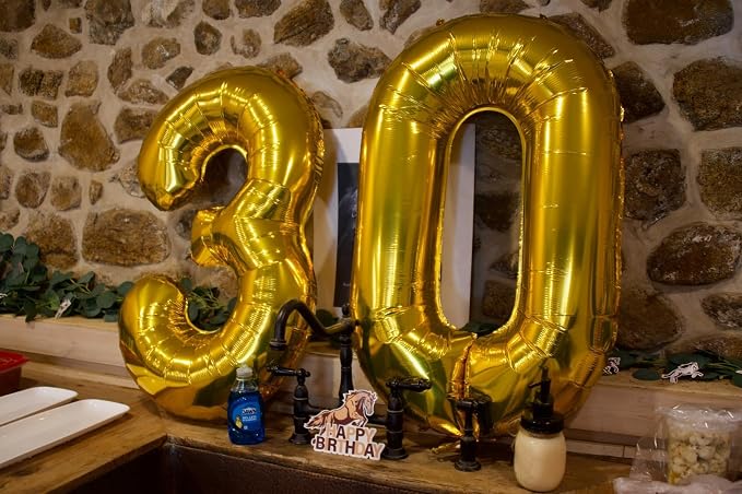 Number 0 Balloon Birthday Decorations, 40In Gold Balloons - Image 2