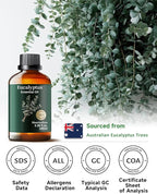 Pure Eucalyptus Essential Oil for Outdoor Shield, Patio & Garden Protection, Mumianhua Natural Spray Blends for Diffuser, Outdoor Freshness, Unwanted Distractions, Skin, Hair 3.38 Fl Oz