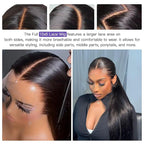 Lemoda Full 13x6 SKINLIKE Real HD Lace Frontal Wigs 210% Density 15A Straight 13x6 Full Lace Frontal Virgin Human Hair Wigs 20Inch Invisible 0.1mm Ultra-thin Knots Frayed Ends Lace Wig