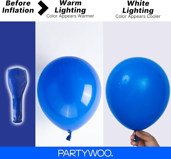PartyWoo Royal Blue Balloons 50pcs Dark Blue Latex Helium Balloons 12 Inch | - Image 3