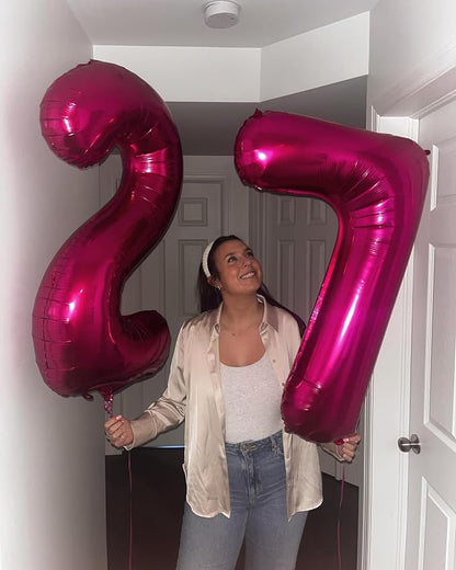 Hot Pink Number 0 Balloon 40 Inch - Image 3