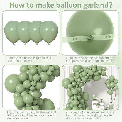 164Pcs Sage Green Balloons Garland Arch Kit Different Sizes | 18 12 10 5 inch - Image 7