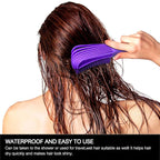 Detangling Brush for Women's Afro American/African 3a to 4c Kinky, Wavy, Curly, Coily Hair - Knots Detangler and Scalp Massage Comb for Wet/Dry/Oil/Thick/Long Hair (2 pcs, Purple-Green)