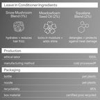 ACT+ ACRE Cold Processed 2% Squalene Anti-Frizz Leave In Conditioner - Deeply Nourishing Formula - Lightweight and Non-Greasy - Protects Against Damage - Vegan and Cruelty Free