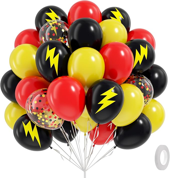60pcs Black and Yellow Balloons 12inch by Leraqertra