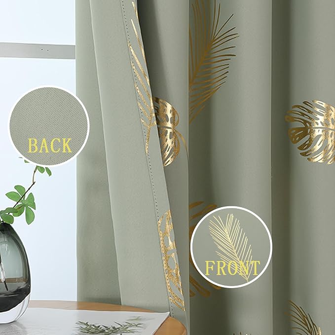 Sage Green Blackout Curtains for Bedroom 84 Inches Long, Thermal Insulated - Image 4